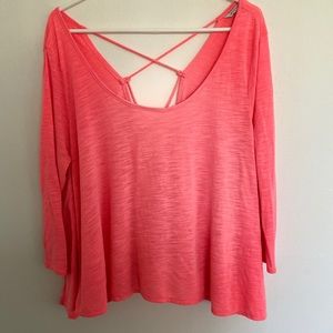 Bright coral American Eagle top